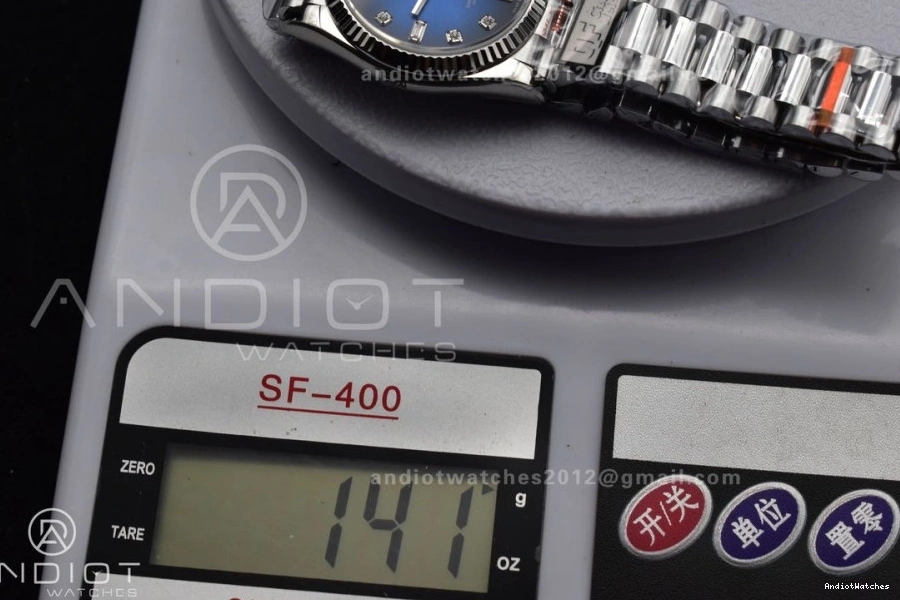 on FlexibleFit 904L Edition 36 Diamond Blue V5 (Gain Dial Best DayDate SS 677 President Weight) Bracelet vr3255 QF Steel 0327